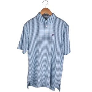 Peter Millar Summer Comfort Golf Polo Men’s Size Large Pink Blue Stripe